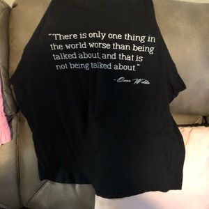 T-shirt with open sides and word printing